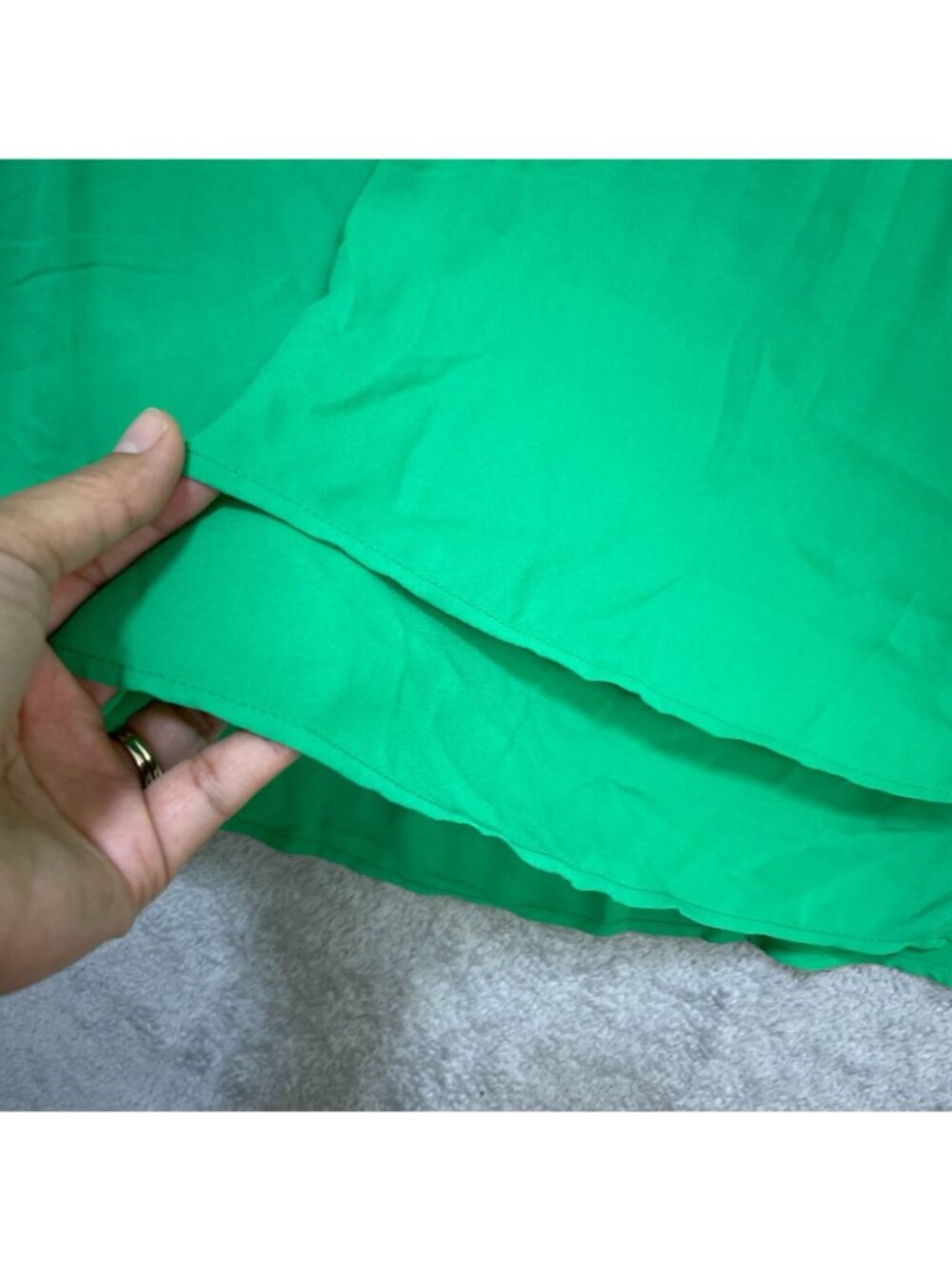 NWT Hilary Radley Women's L Green Layered Short Sleeve Blouse Chiffon B1330 - Picture 12 of 14
